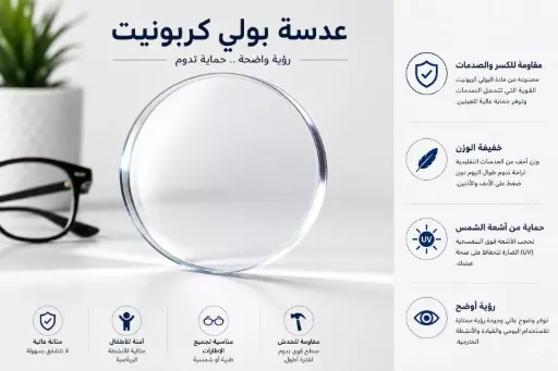 [PR/76608] عدسة بولي كربونيت بلو كت مقاومة للكسر PC B CUT
