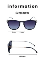 Wayfarer Sunglasses with Polarized UV Protection Lenses – Lightweight, Durable Metal Frame for Men & Women, Perfect for Driving, Travel, and Outdoor Activities" BALENO 156C2 - Image 4