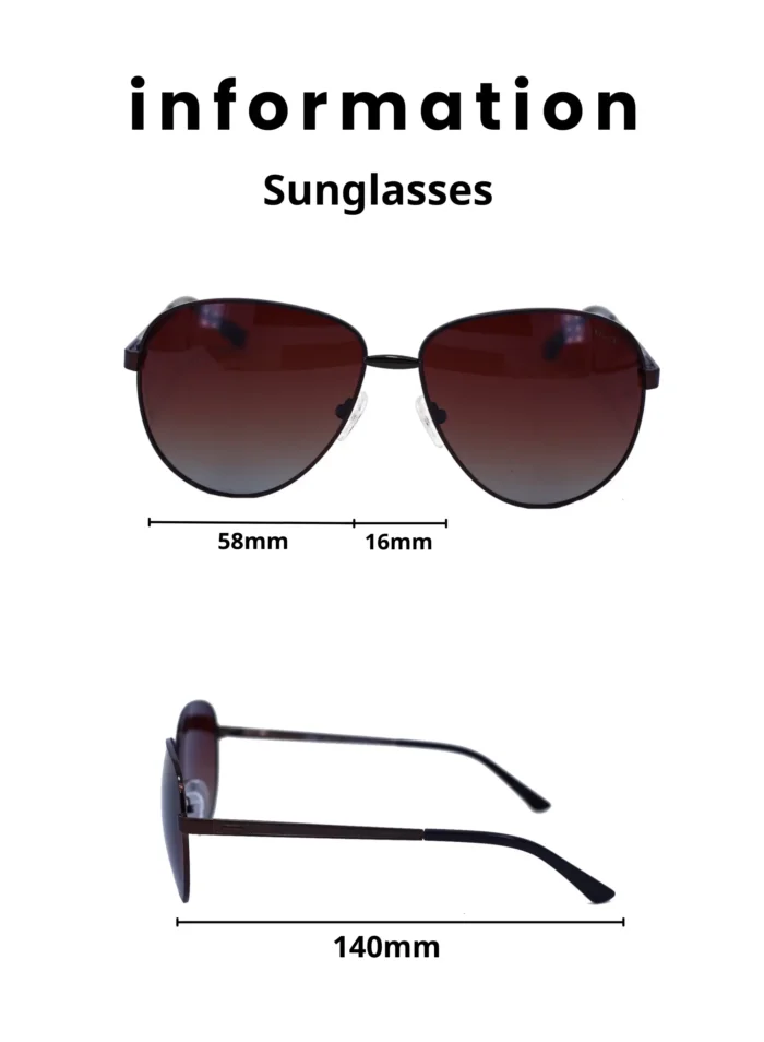 ⁦Baleno Wayfarer Sunglasses with Polarized UV Protection Lenses – Lightweight, Durable Metal Frame for Men & Women, Perfect for Driving, Travel, and Outdoor Activities" 5104 C3⁩ - الصورة ⁦2⁩