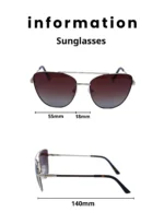 ⁦Baleno Aviator Sunglasses with Polarized UV Protection Lenses – Lightweight, Durable Metal Frame for Men & Women, Perfect for Driving, Travel, and Outdoor Activities" 5236 C5⁩ - الصورة ⁦2⁩