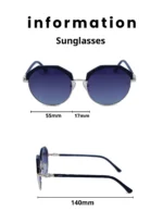 ⁦Baleno Round Sunglasses with Polarized UV Protection Lenses – Lightweight, Durable Metal Frame for Men & Women, Perfect for Driving, Travel, and Outdoor Activities" BALENO 6107 C1⁩ - الصورة ⁦2⁩