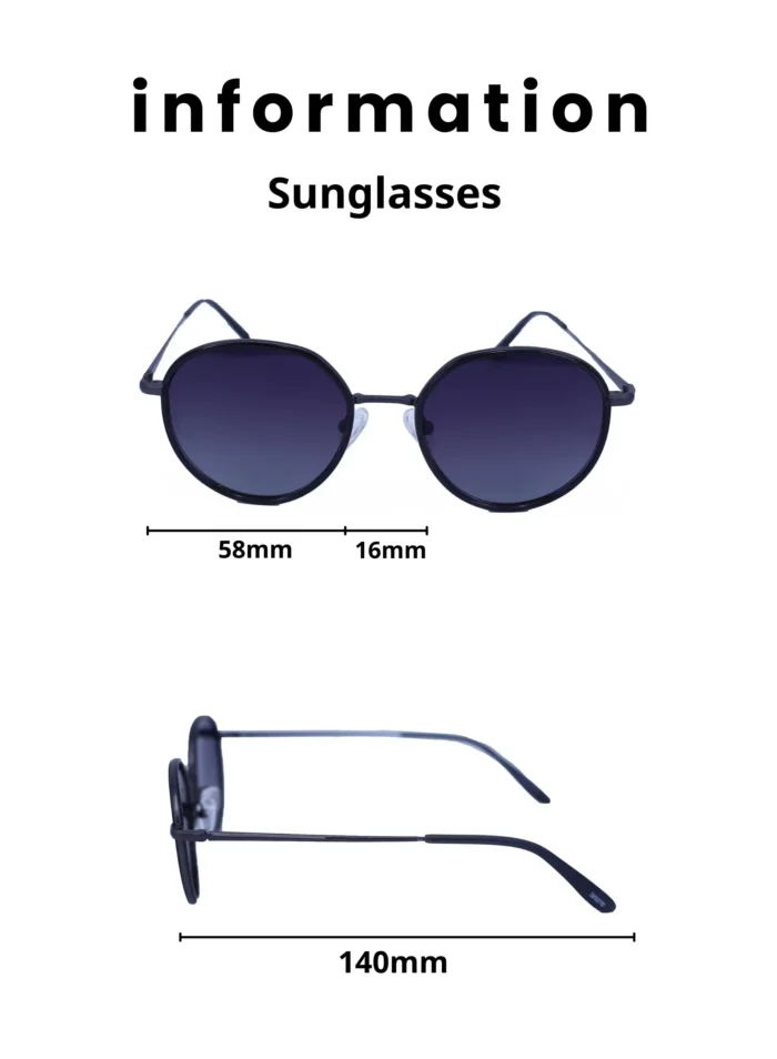 ⁦Baleno Round Sunglasses with Polarized UV Protection Lenses – Lightweight, Durable Metal Frame for Men & Women, Perfect for Driving, Travel, and Outdoor Activities" BALENO 7650SC2⁩ - الصورة ⁦5⁩