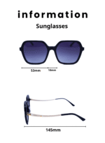 ⁦Baleno Square Sunglasses with Polarized UV Protection Lenses – Lightweight, Durable Metal Frame for Men & Women, Perfect for Driving, Travel, and Outdoor Activities" 8252 C1⁩ - الصورة ⁦5⁩