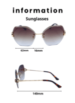 Baleno Hexagonal Sunglasses with Polarized UV Protection Lenses – Lightweight, Durable Metal Frame for Women, Perfect for Driving, Travel