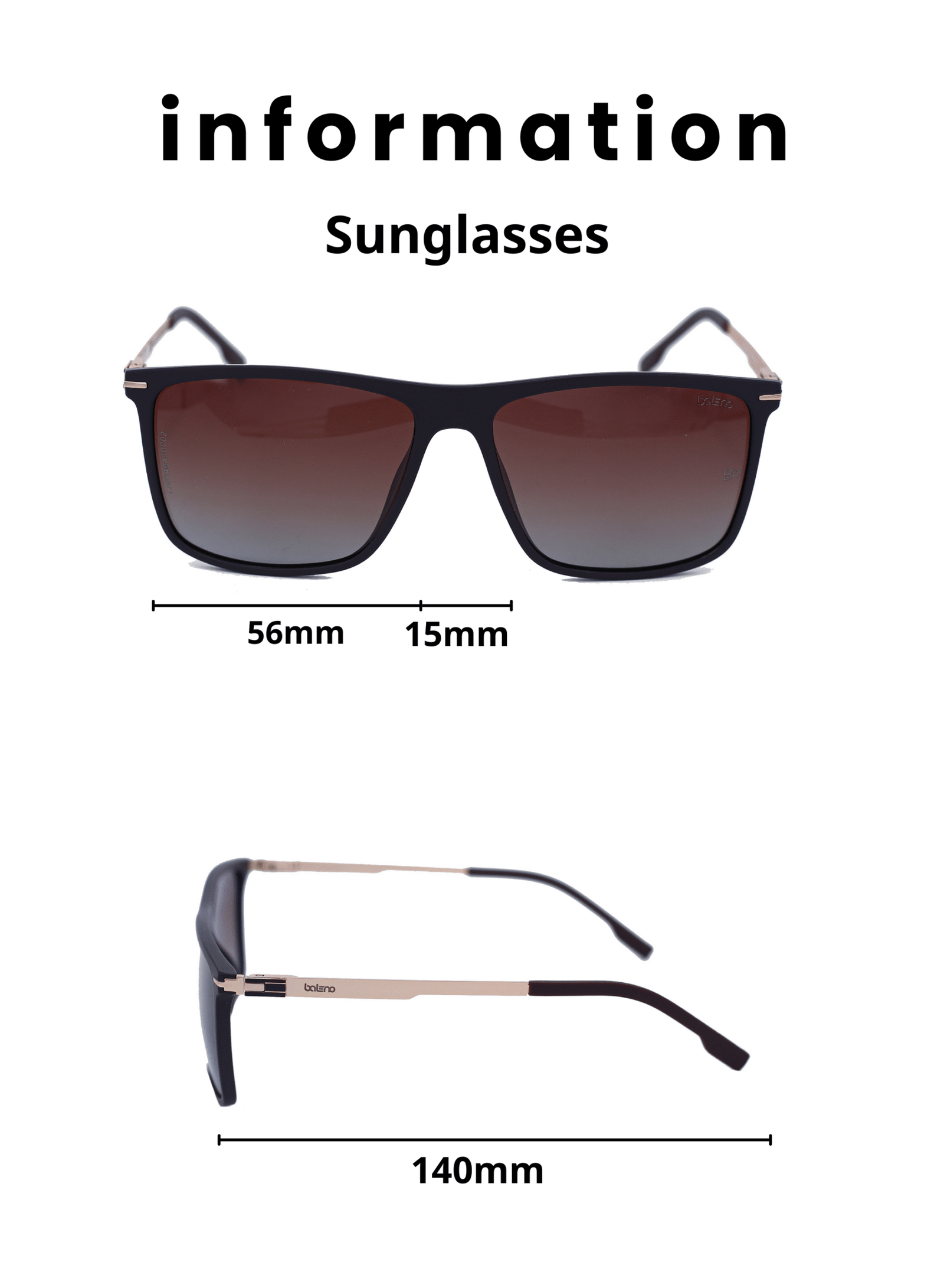 ا Wayfarer Sunglasses with Polarized UV Protection Lenses نظاره شمسيه UV - Baleno Wayfarer Sunglasses - Wayfarer Polarized Sunglasses