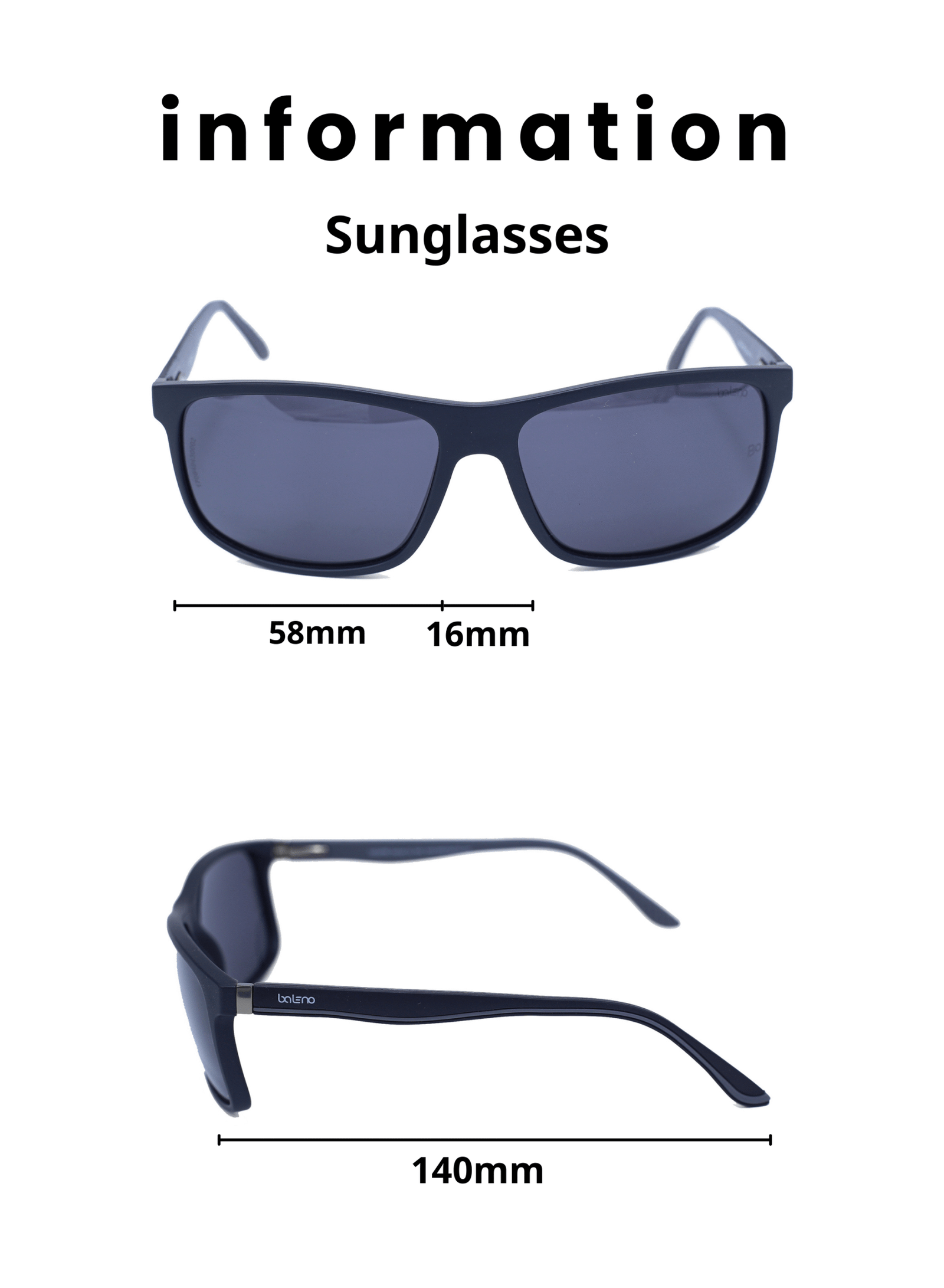 ا Wayfarer Sunglasses with Polarized UV Protection Lenses نظاره شمسيه UV - Baleno Wayfarer Sunglasses - Wayfarer Polarized Sunglasses