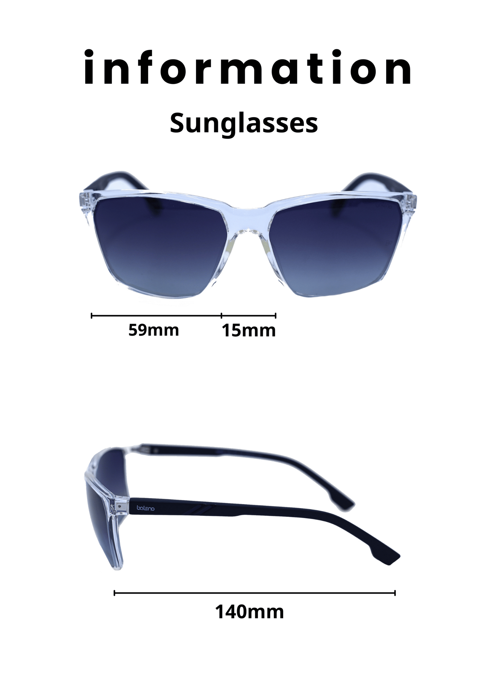 ا (2) Baleno Wayfarer Sunglasses with Polarized UV Protection Lenses – Lightweight, Durable Metal Frame for Men & Women, Perfect for Driving, Travel, and Outdoor Activities" P6132 C6 - الصورة 4