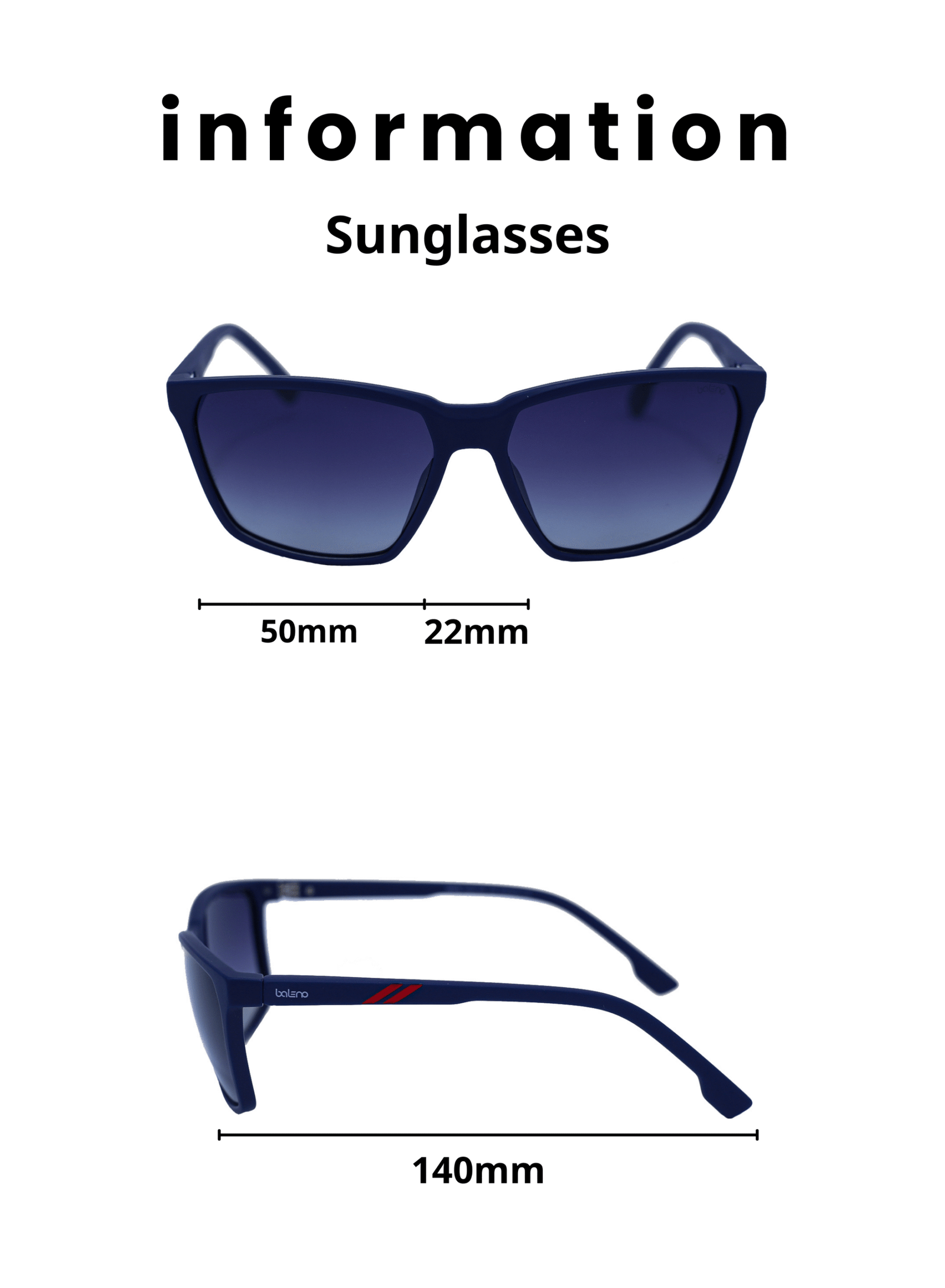 ا (3) Baleno Wayfarer Sunglasses with Polarized UV Protection Lenses – Lightweight, Durable Metal Frame for Men & Women, Perfect for Driving, Travel, and Outdoor Activities" P132 C4 - الصورة 5