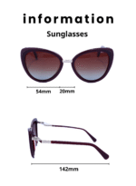 ⁦Baleno Eye cat Sunglasses with Polarized UV Protection Lenses – Lightweight, Durable Metal Frame for Men & Women, Perfect for Driving, Travel, and Outdoor Activities" SO118 C3⁩ - الصورة ⁦5⁩